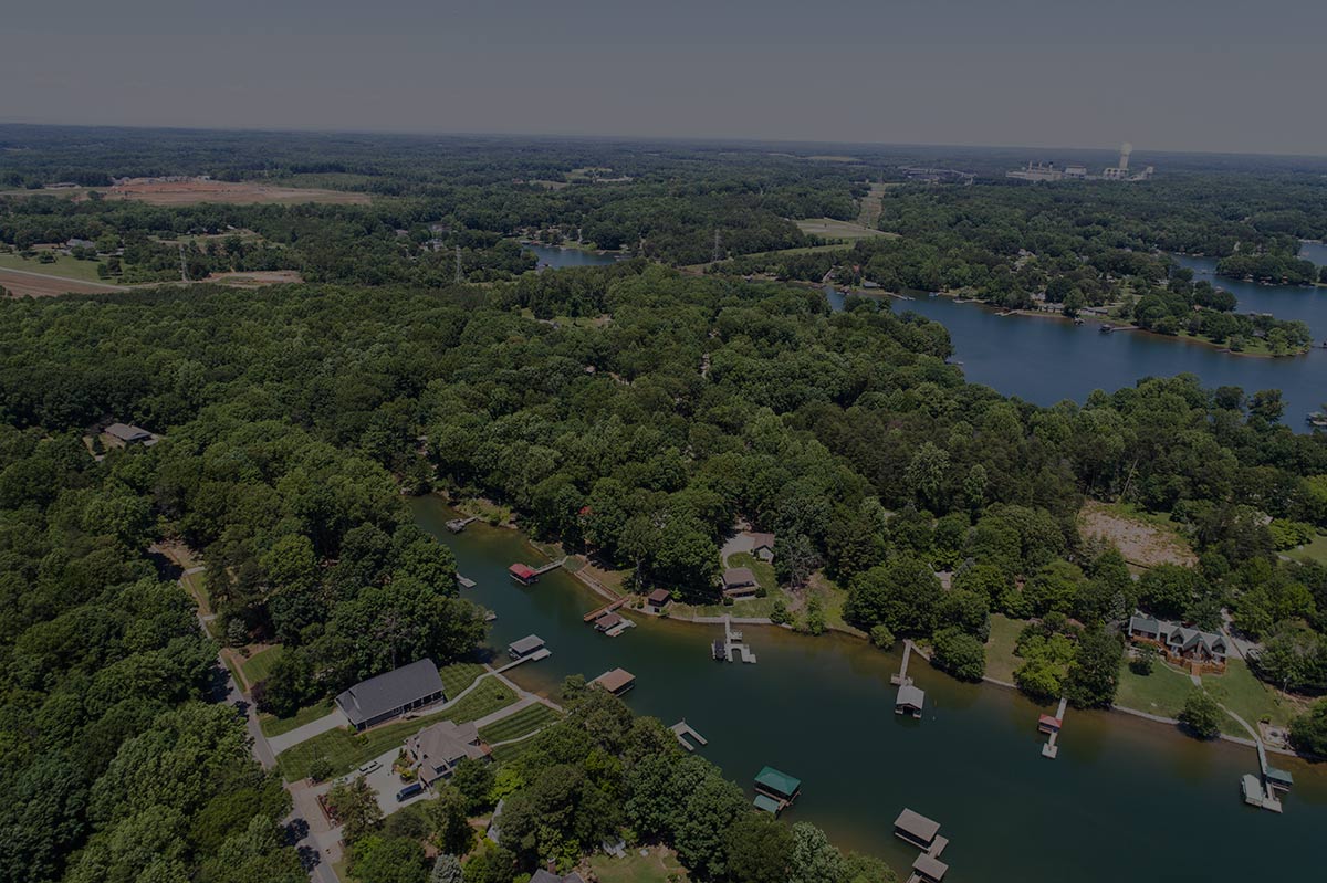 Aerial view of the Lake Norman shoreline